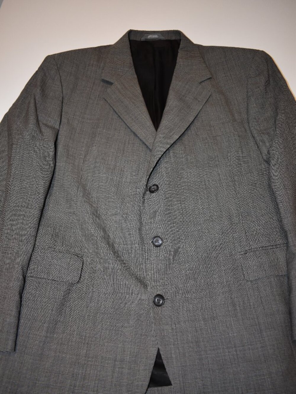 Haggar 2-Piece Suit Men's 46 PURE WOOL Jacket/Sport Coat-Pants 40x32 Cuffed Legs